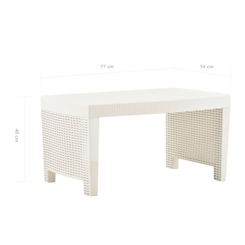 Salon de jardin 3 pcs Plastique Blanc Salons de jardin vidaXL