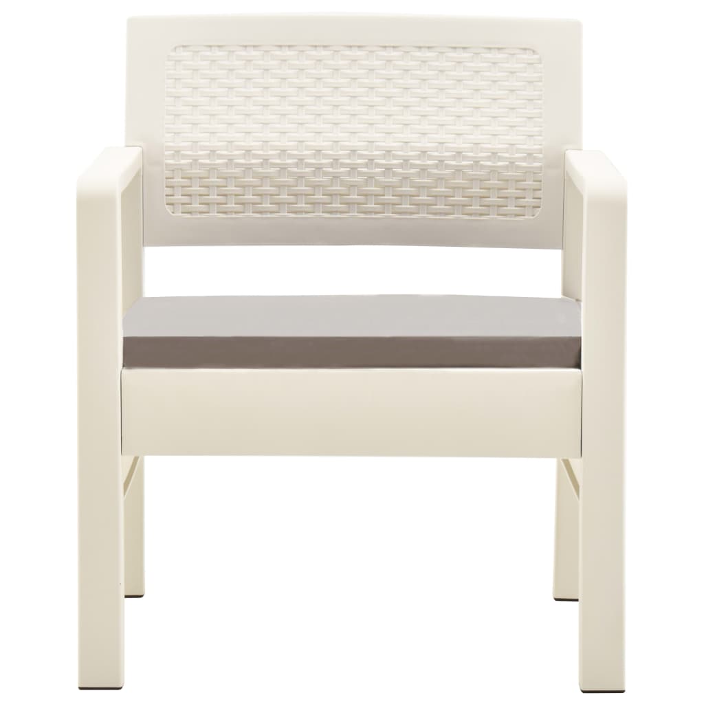 Salon de jardin 3 pcs Plastique Blanc Salons de jardin vidaXL