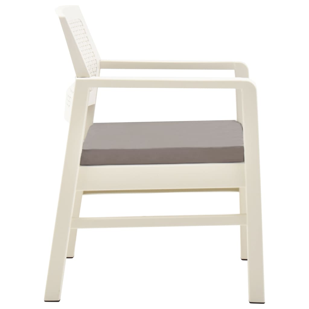 Salon de jardin 3 pcs Plastique Blanc Salons de jardin vidaXL