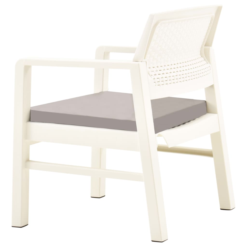 Salon de jardin 3 pcs Plastique Blanc Salons de jardin vidaXL