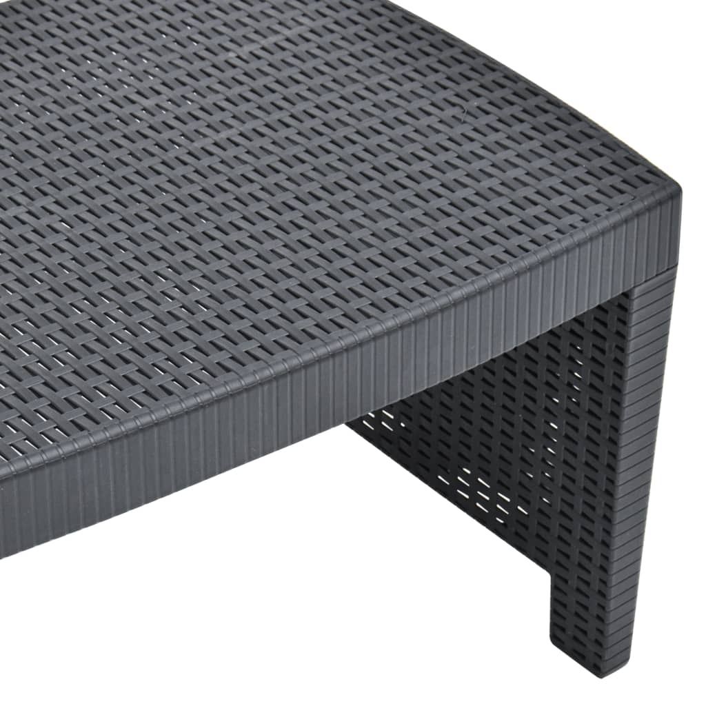 Salon de jardin 3 pcs Plastique Anthracite - XIOS