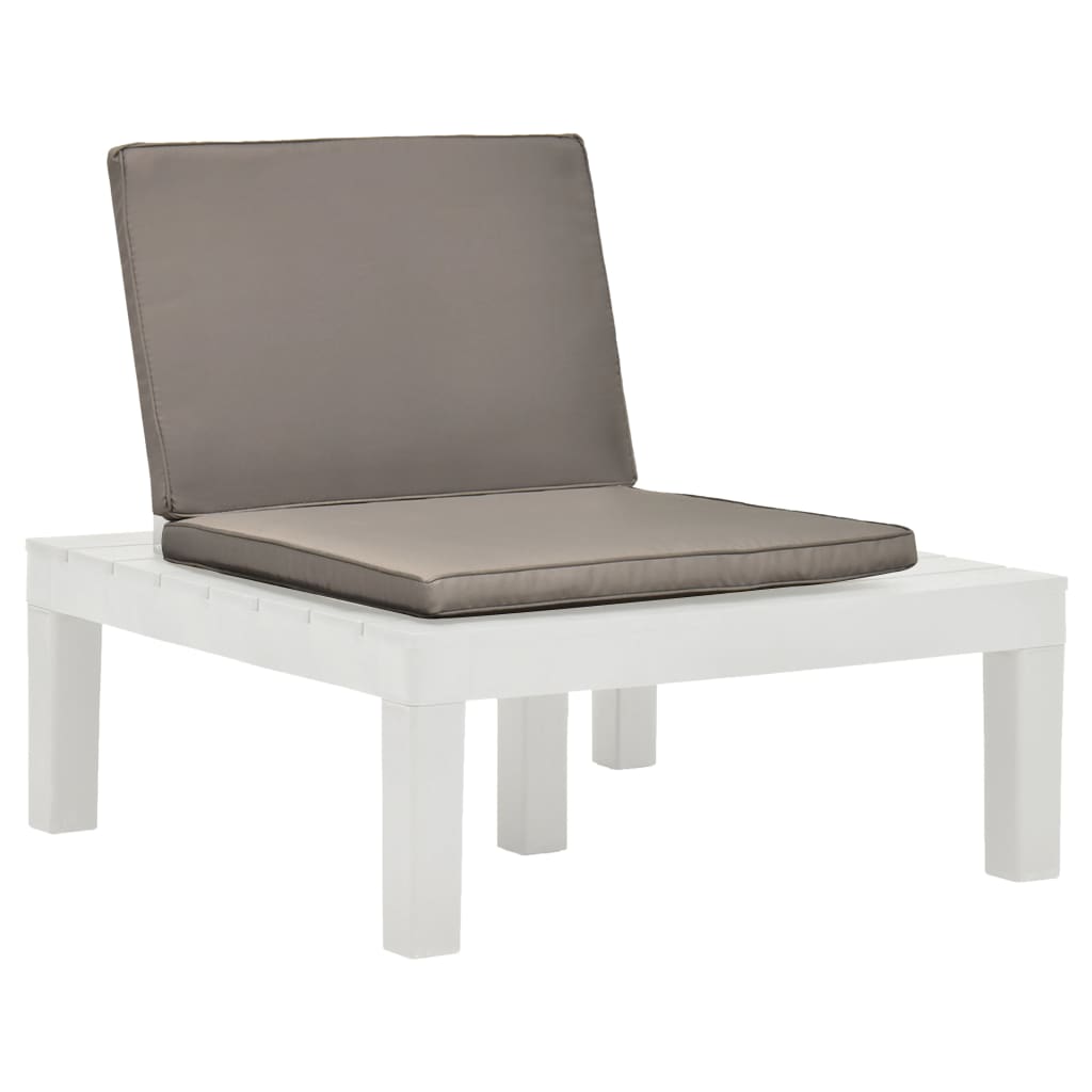 Chaise de salon de jardin avec coussin Plastique Blanc Chaises de jardin vidaXL