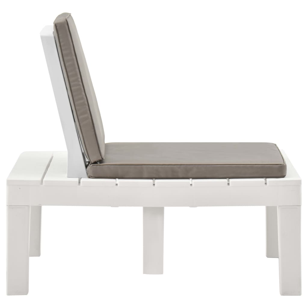 Chaise de salon de jardin avec coussin Plastique Blanc Chaises de jardin vidaXL