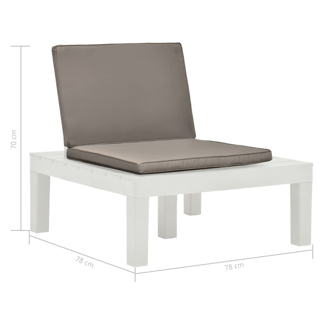 Chaise de salon de jardin avec coussin Plastique Blanc Chaises de jardin vidaXL