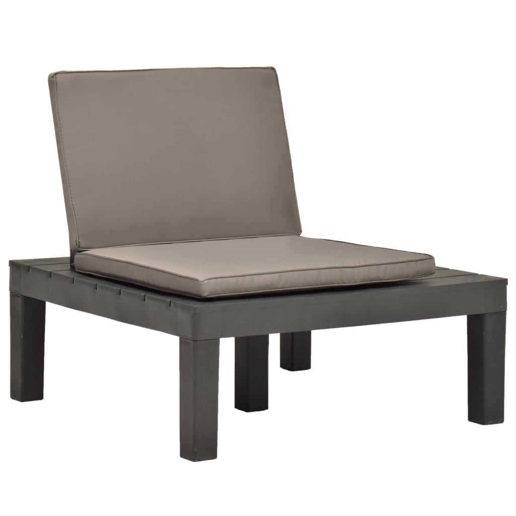 Chaise de salon de jardin avec coussin Plastique Anthracite Chaises de jardin vidaXL