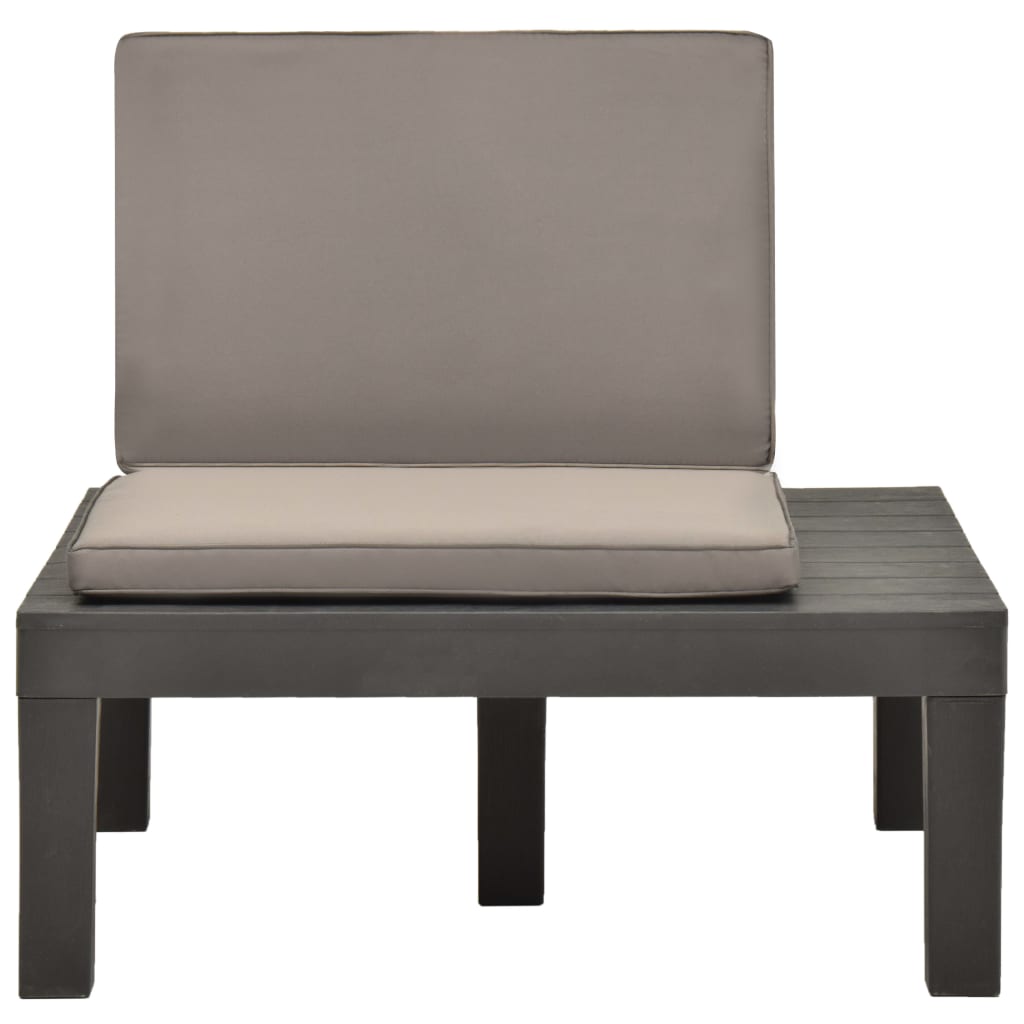 Chaise de salon de jardin avec coussin Plastique Anthracite Chaises de jardin vidaXL