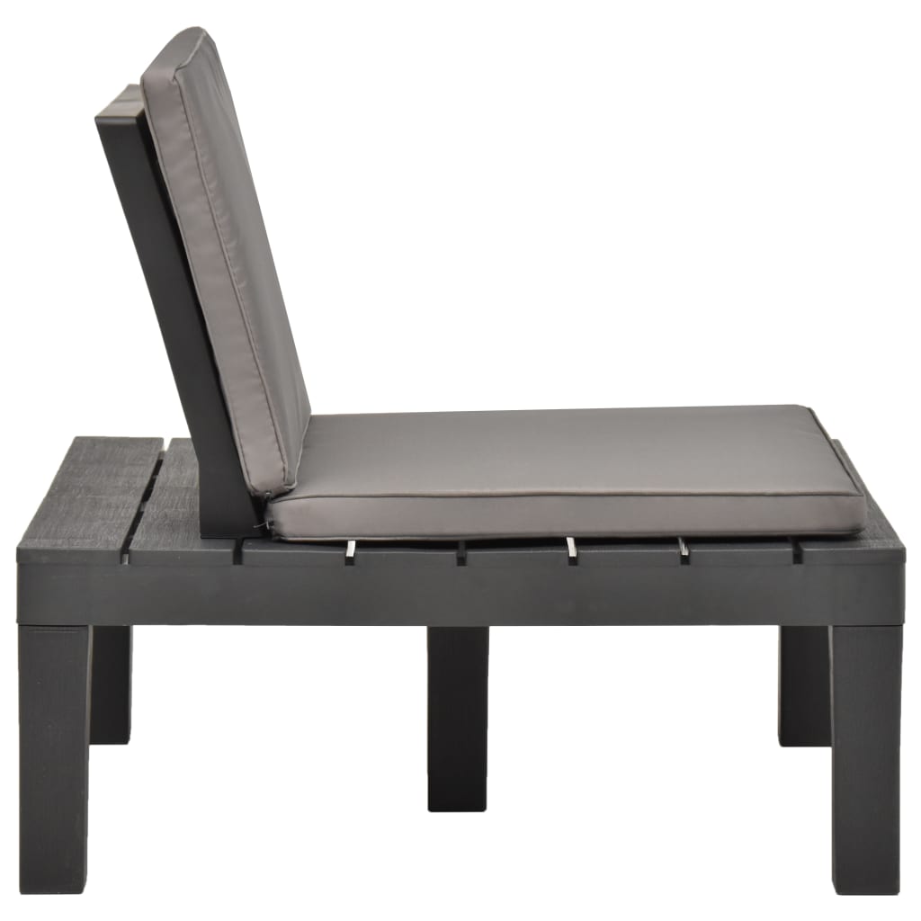Chaise de salon de jardin avec coussin Plastique Anthracite Chaises de jardin vidaXL