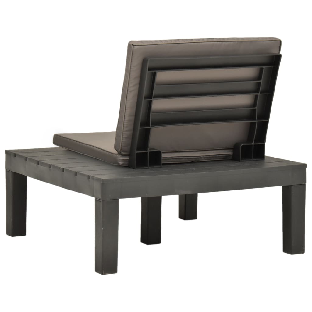 Chaise de salon de jardin avec coussin Plastique Anthracite Chaises de jardin vidaXL