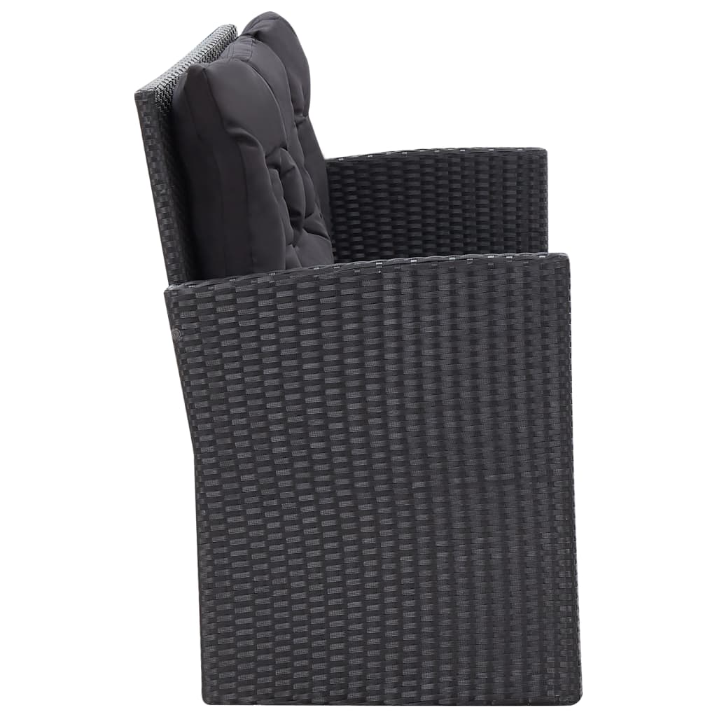 Salon de jardin 6 pcs avec coussins Résine tressée Noir - XIOS