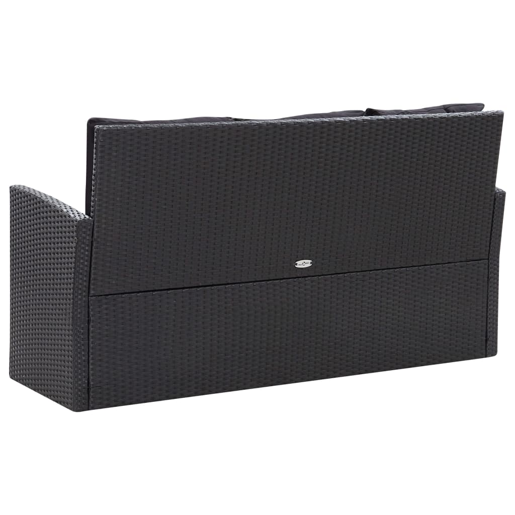 Salon de jardin 6 pcs avec coussins Résine tressée Noir - XIOS