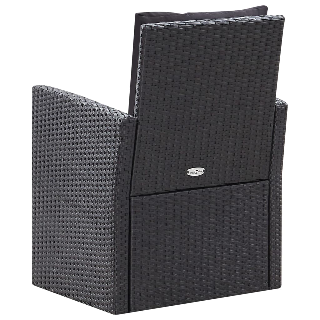 Salon de jardin 6 pcs avec coussins Résine tressée Noir - XIOS