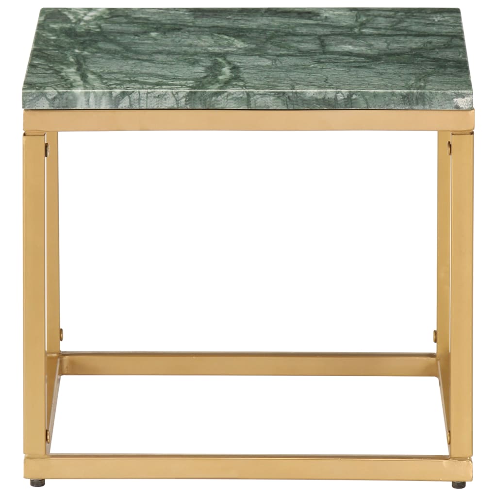 Table basse Vert 40x40x35 cm Pierre véritable et texture marbre - XIOS