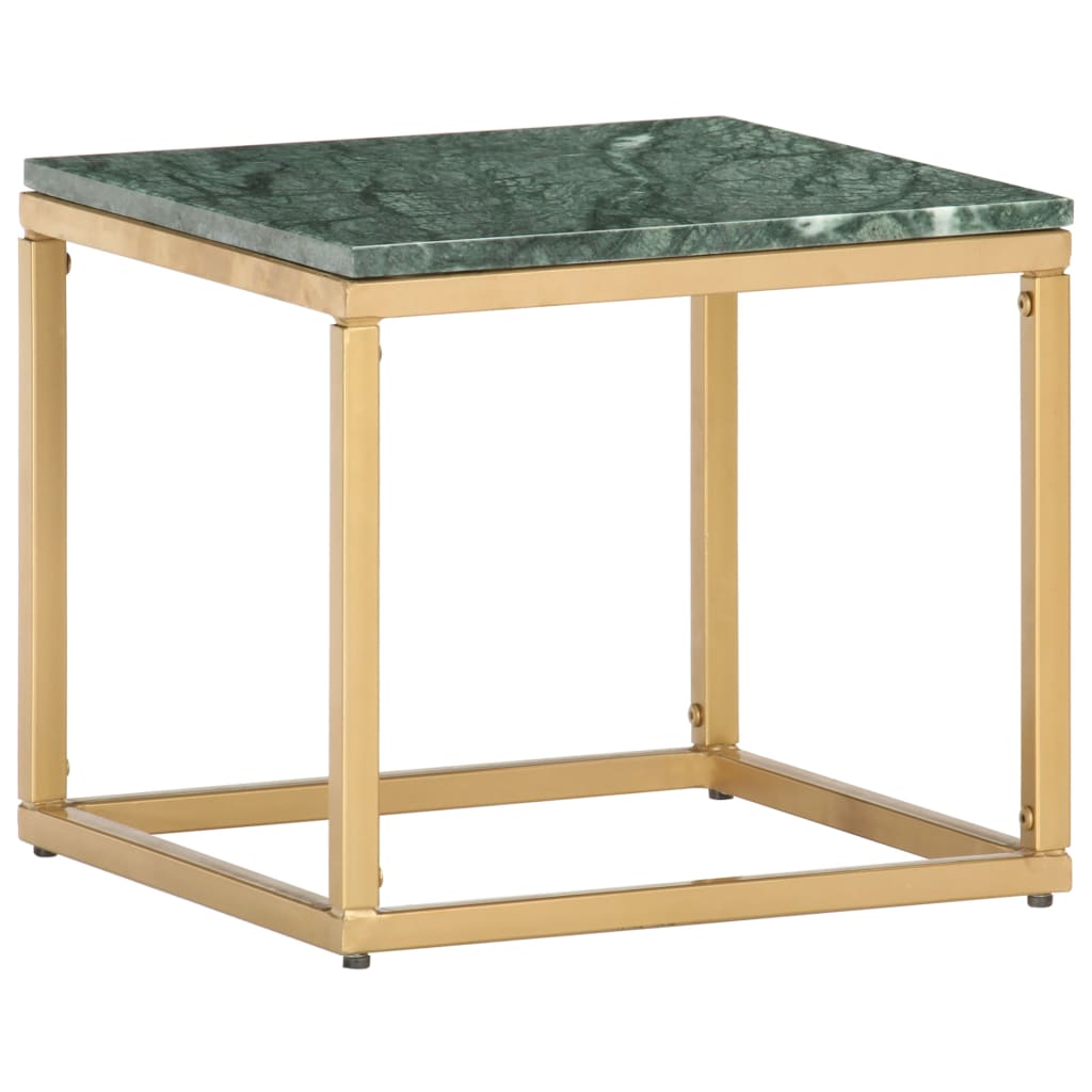 Table basse Vert 40x40x35 cm Pierre véritable et texture marbre - XIOS