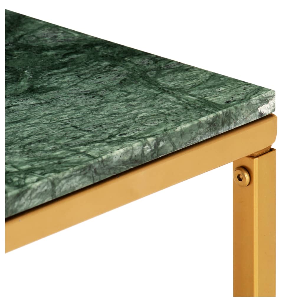 Table basse Vert 60x60x35 cm Pierre véritable et texture marbre - XIOS