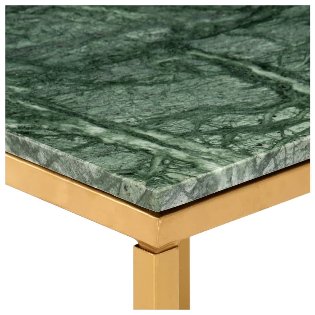 Table basse Vert 60x60x35 cm Pierre véritable et texture marbre - XIOS