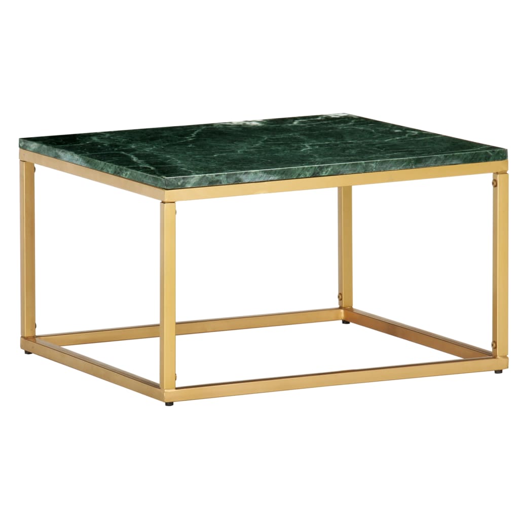 Table basse Vert 60x60x35 cm Pierre véritable et texture marbre - XIOS