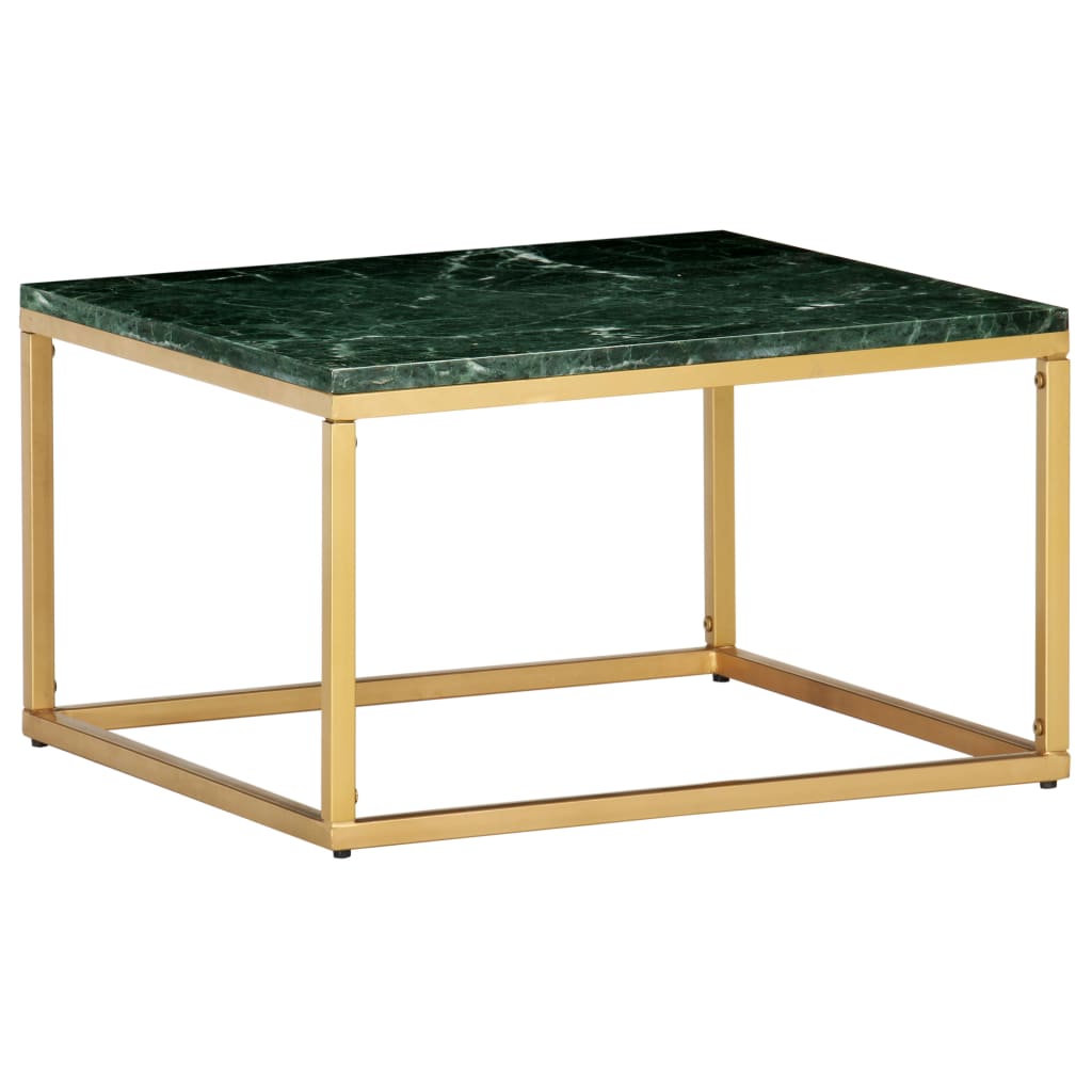 Table basse Vert 60x60x35 cm Pierre véritable et texture marbre - XIOS