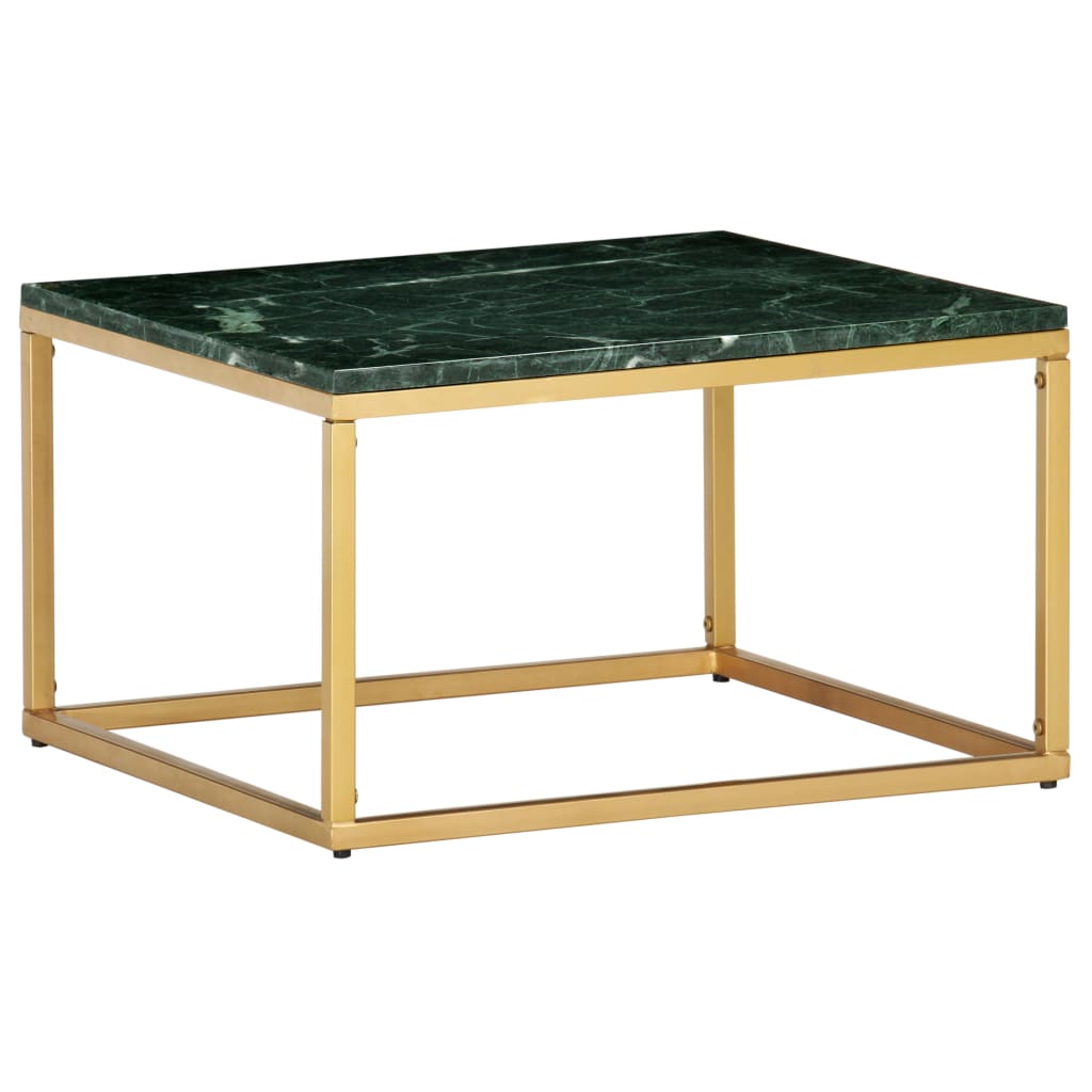 Table basse Vert 60x60x35 cm Pierre véritable et texture marbre - XIOS