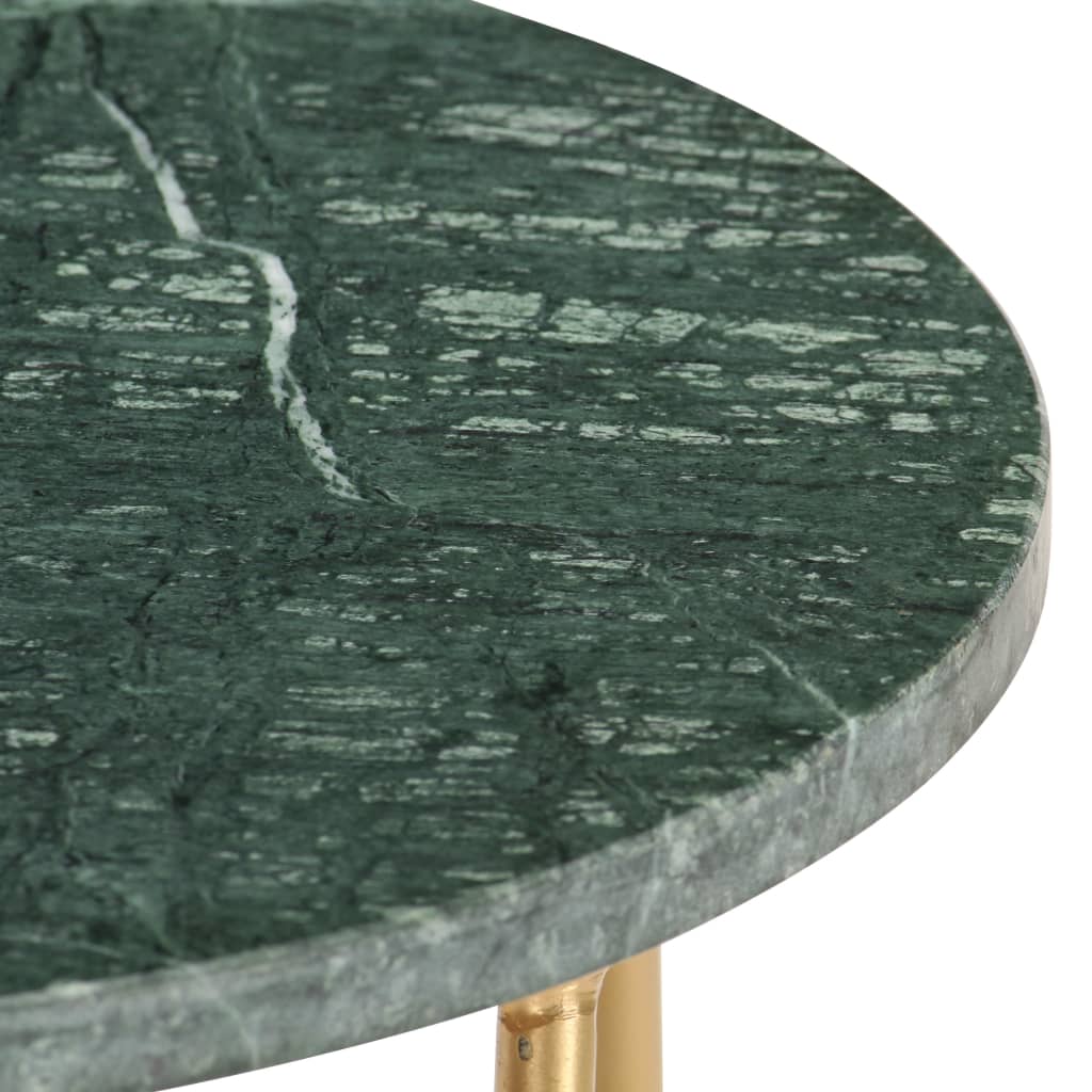 Table basse Vert 40x40x40 cm Pierre véritable et texture marbre - XIOS