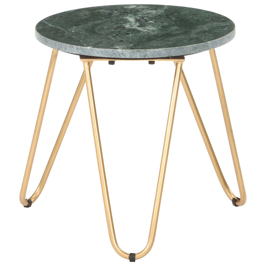 Table basse Vert 40x40x40 cm Pierre véritable et texture marbre - XIOS
