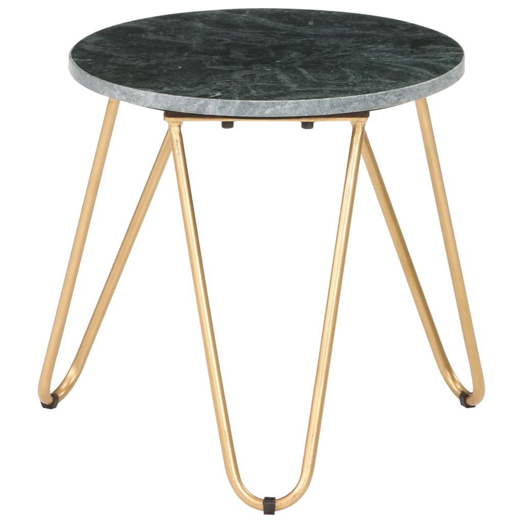 Table basse Vert 40x40x40 cm Pierre véritable et texture marbre - XIOS