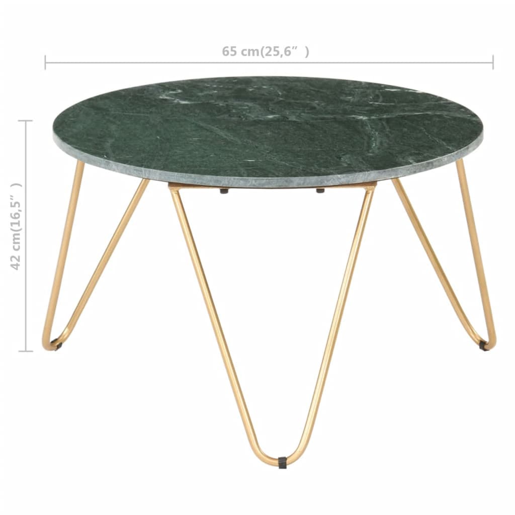 Table basse Vert 65x65x42 cm Pierre véritable et texture marbre - XIOS