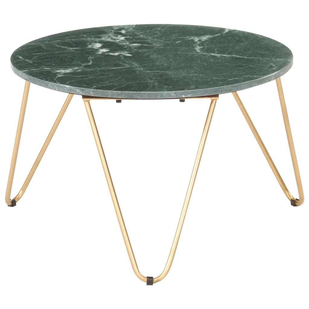 Table basse Vert 65x65x42 cm Pierre véritable et texture marbre - XIOS