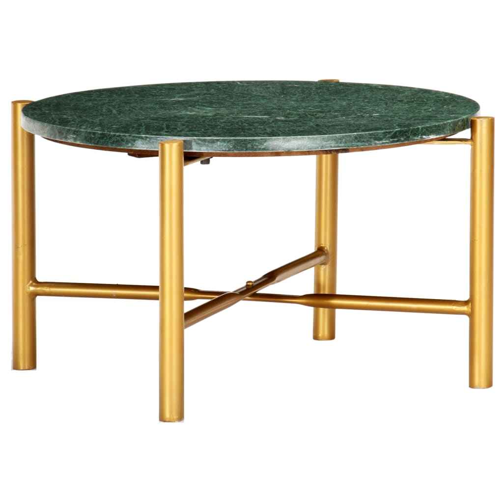 Table basse Vert 60x60x35 cm Pierre véritable et texture marbre - XIOS
