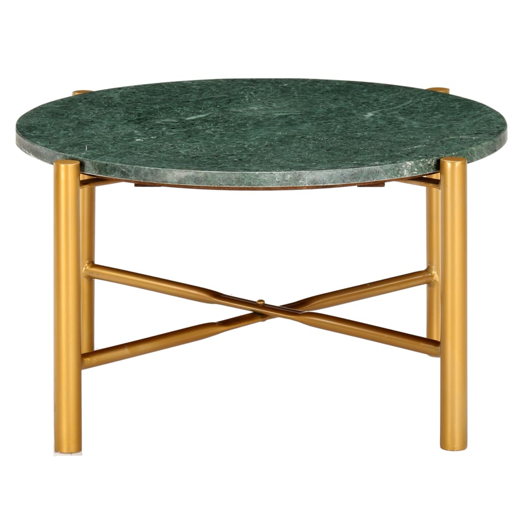 Table basse Vert 60x60x35 cm Pierre véritable et texture marbre - XIOS