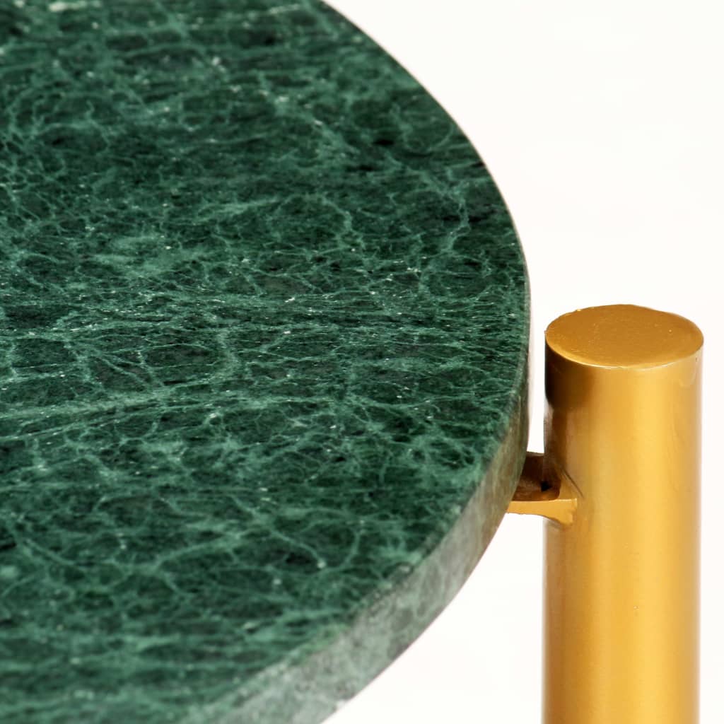 Table basse Vert 60x60x35 cm Pierre véritable et texture marbre - XIOS