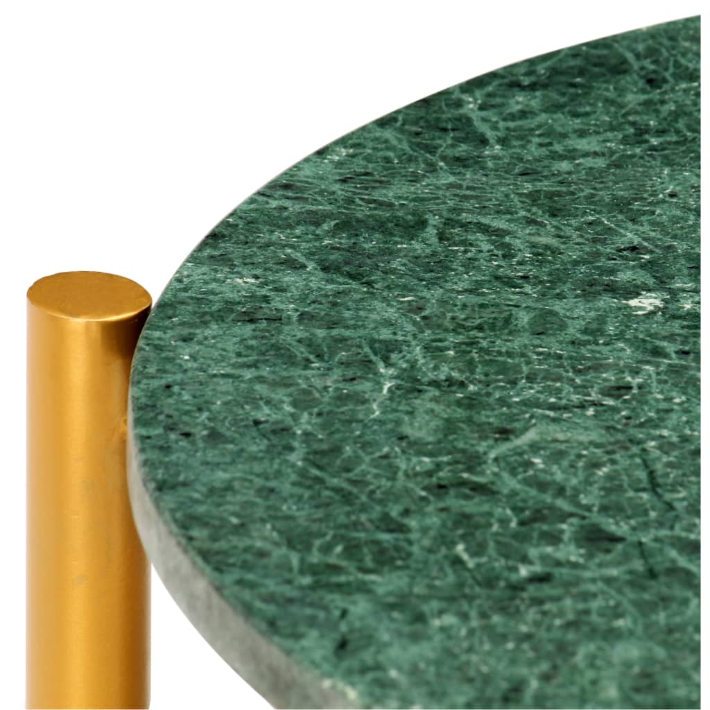 Table basse Vert 60x60x35 cm Pierre véritable et texture marbre - XIOS