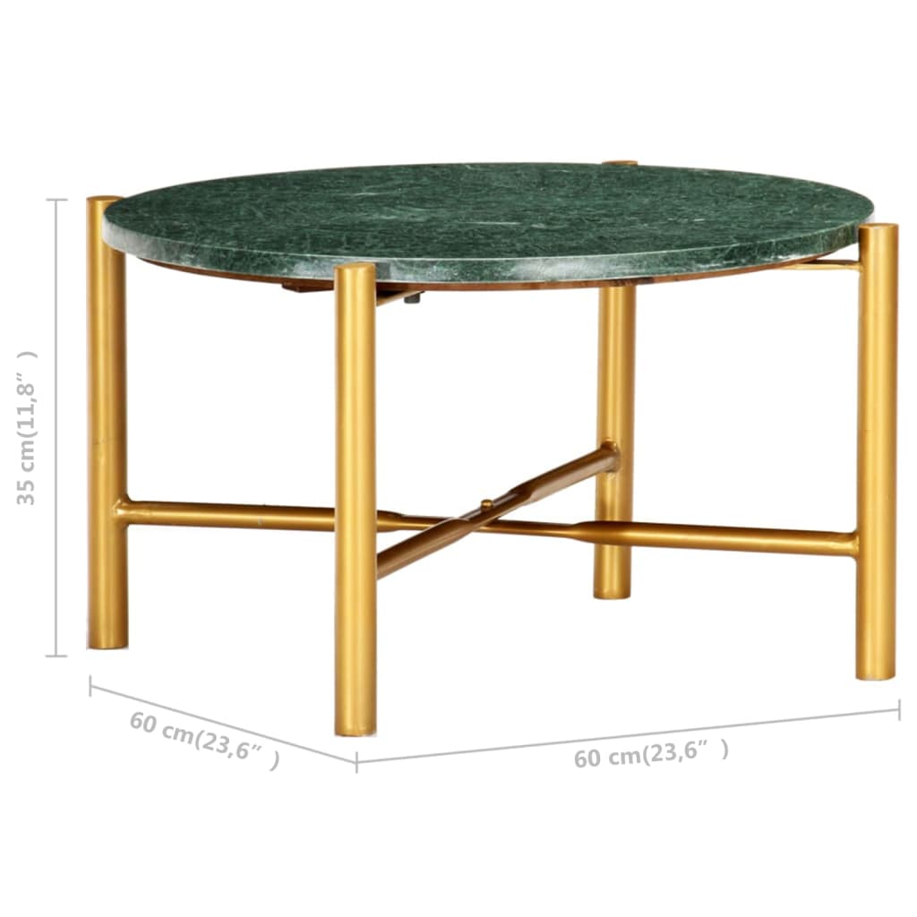 Table basse Vert 60x60x35 cm Pierre véritable et texture marbre - XIOS