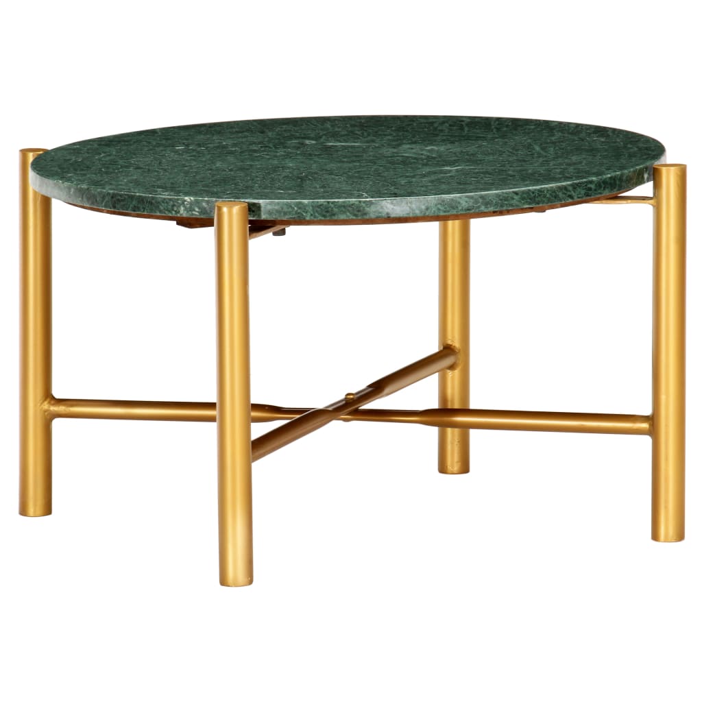 Table basse Vert 60x60x35 cm Pierre véritable et texture marbre - XIOS