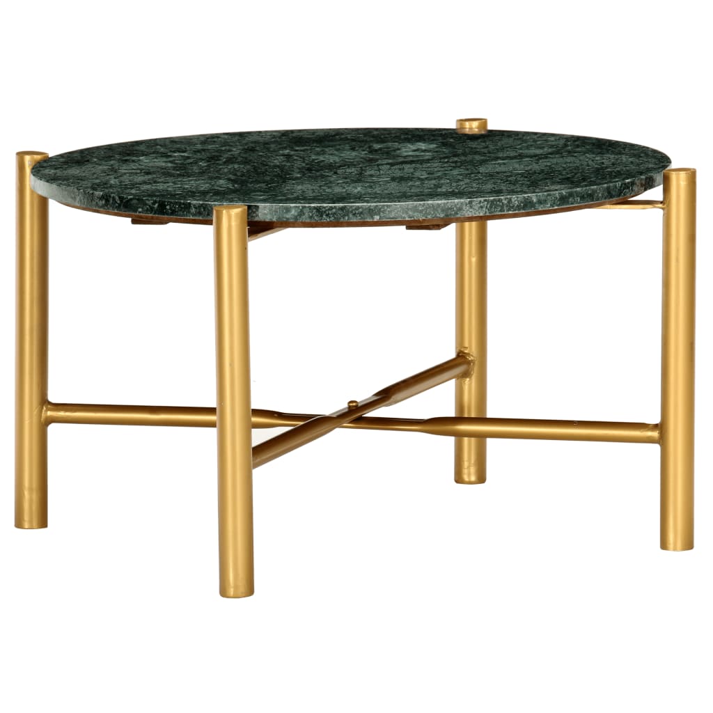 Table basse Vert 60x60x35 cm Pierre véritable et texture marbre - XIOS