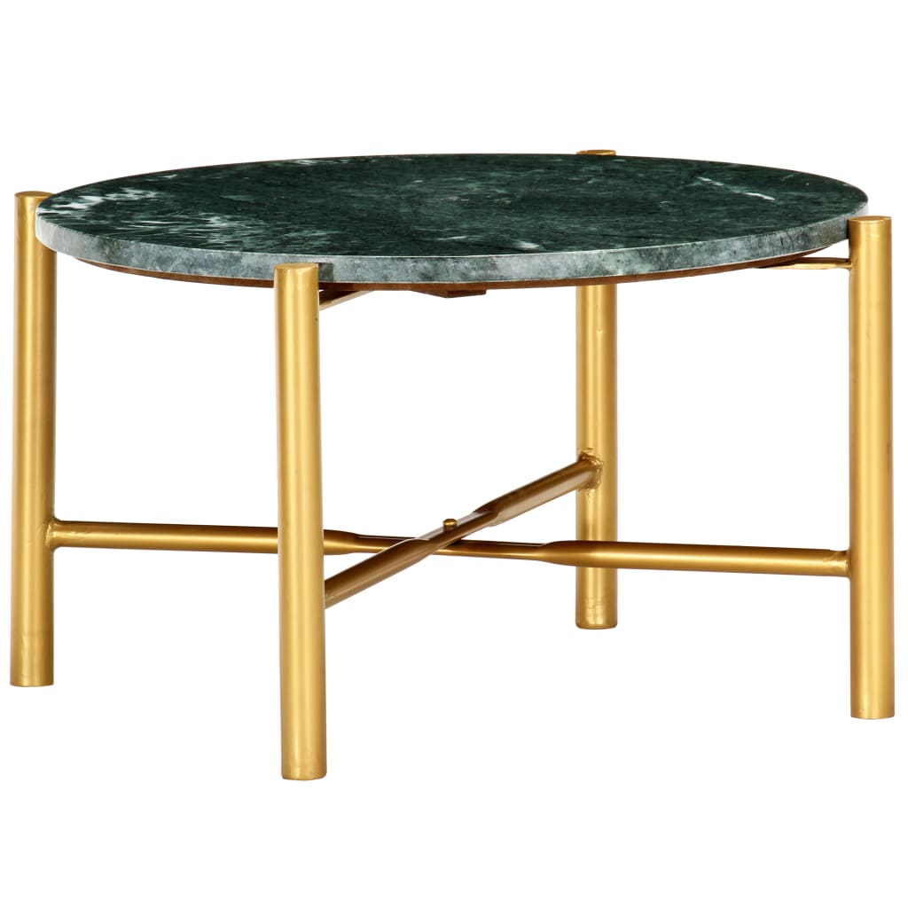 Table basse Vert 60x60x35 cm Pierre véritable et texture marbre - XIOS