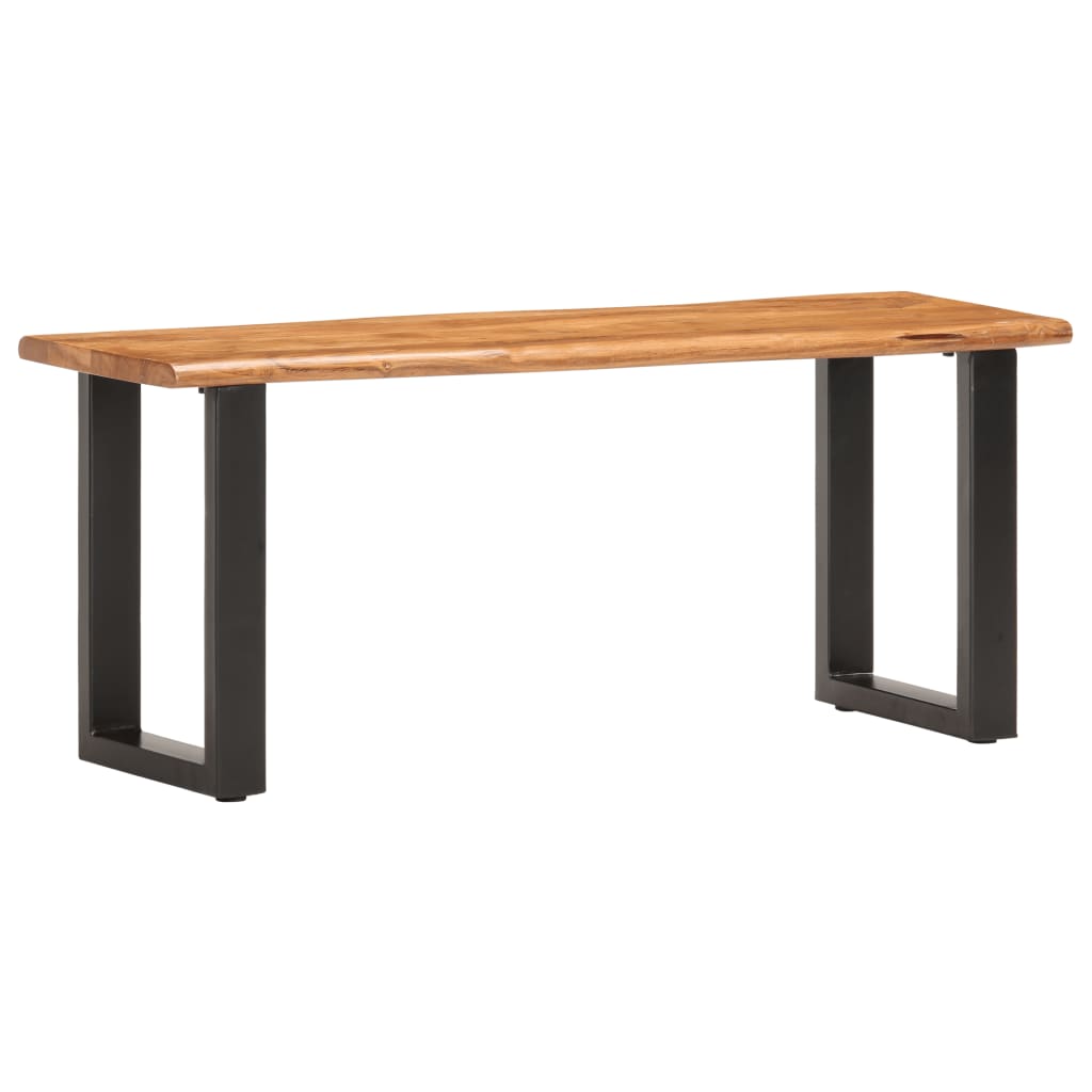 Banc au bord naturel du bois 110 cm Bois d'acacia solide acier - XIOS