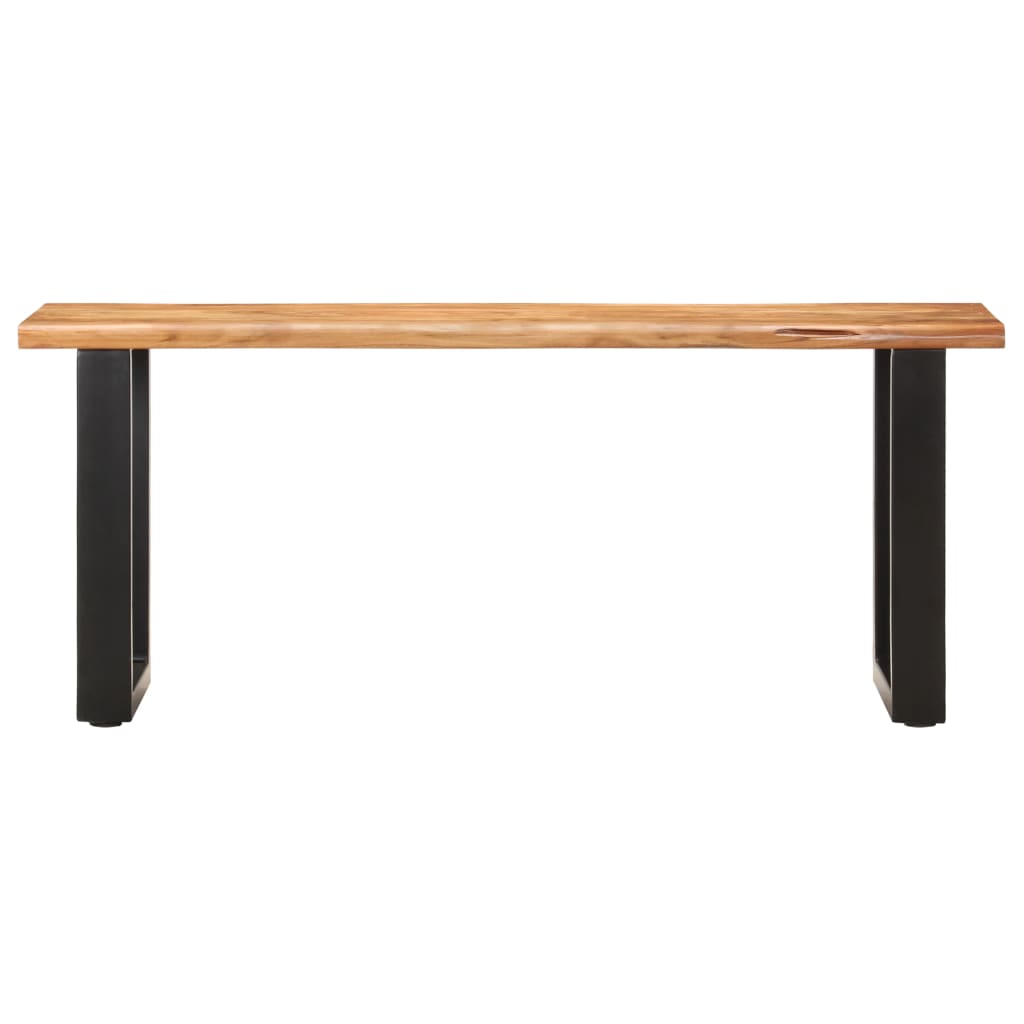 Banc au bord naturel du bois 110 cm Bois d'acacia solide acier - XIOS