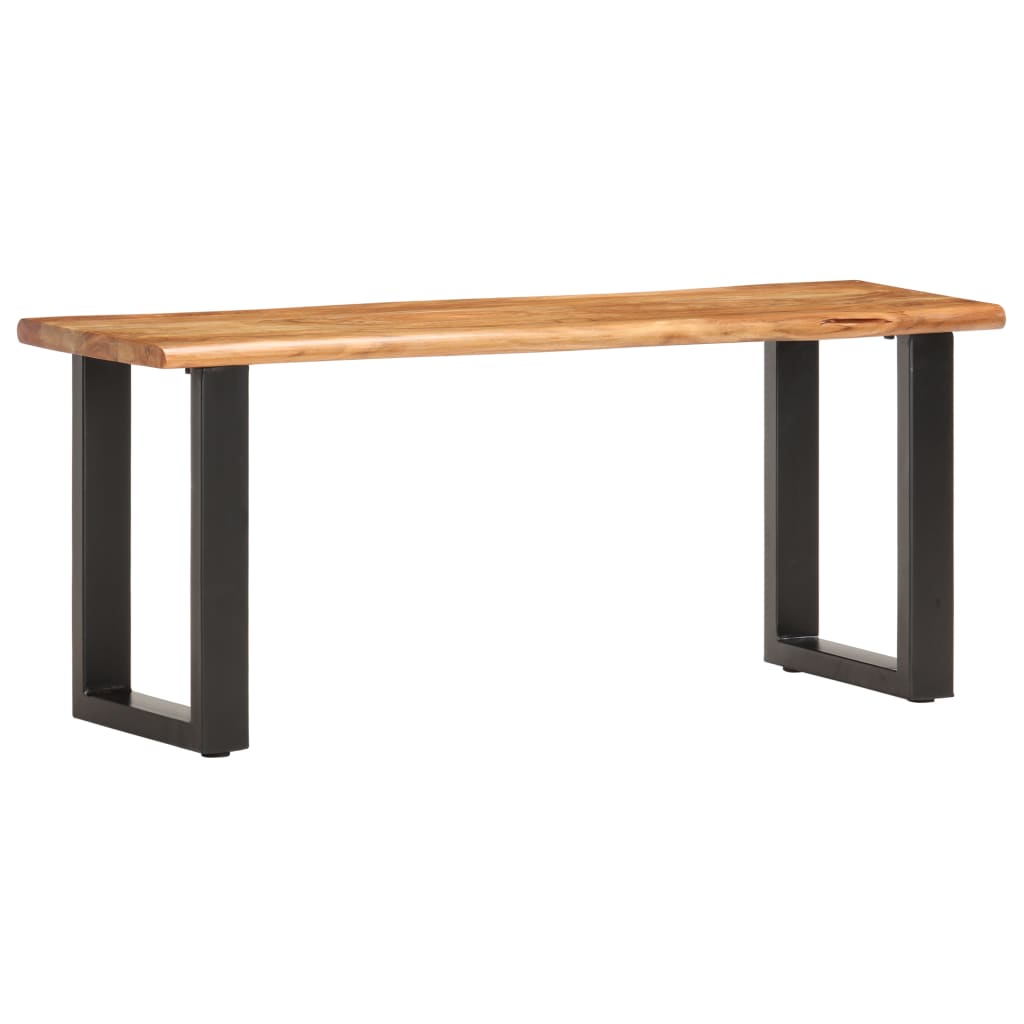 Banc au bord naturel du bois 110 cm Bois d'acacia solide acier - XIOS
