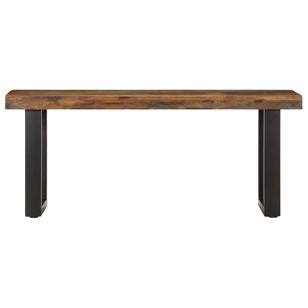 Banc 110 cm Bois de récupération solide et acier Bancs coffres vidaXL