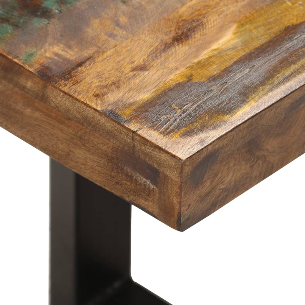 Banc 110 cm Bois de récupération solide et acier Bancs coffres vidaXL