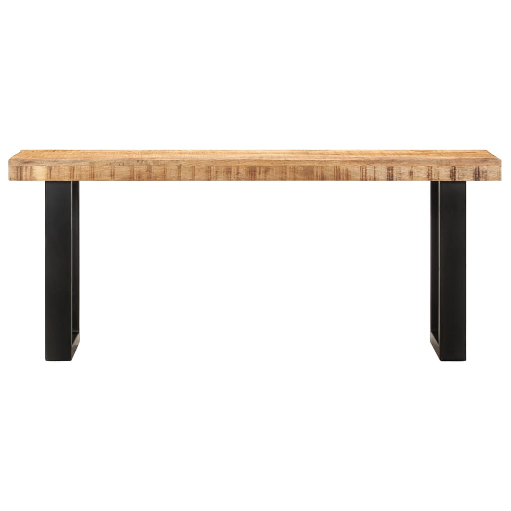 Banc 110 cm Bois de manguier brut massif et acier Bancs coffres vidaXL