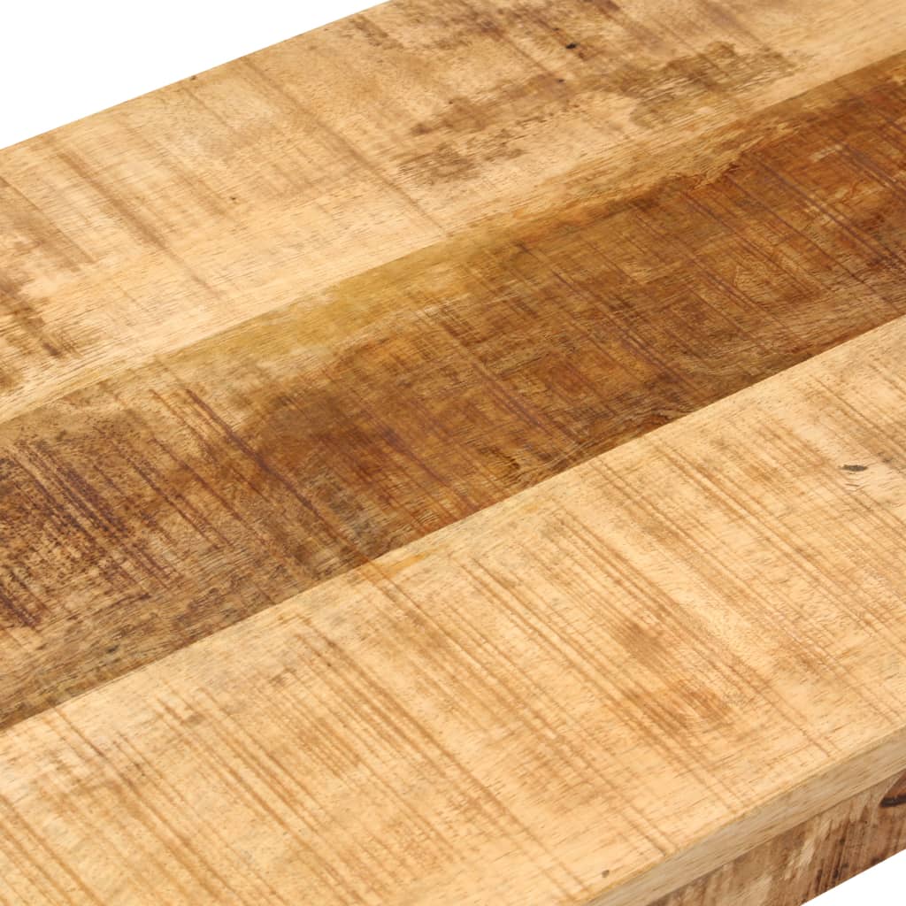 Banc 110 cm Bois de manguier brut massif et acier Bancs coffres vidaXL