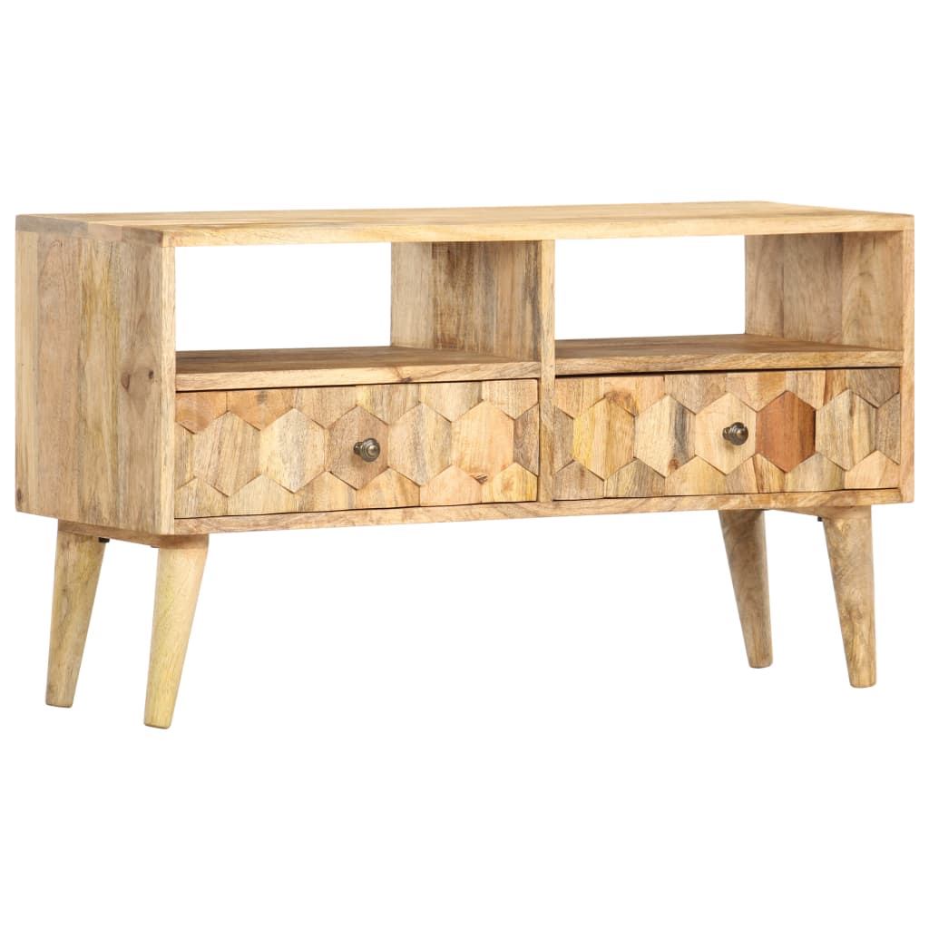 Meuble TV 90x30x50 cm Bois de manguier solide - XIOS