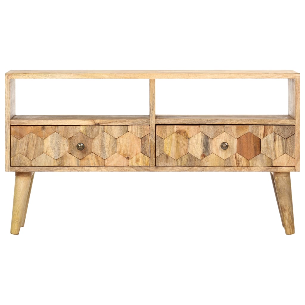 Meuble TV 90x30x50 cm Bois de manguier solide - XIOS
