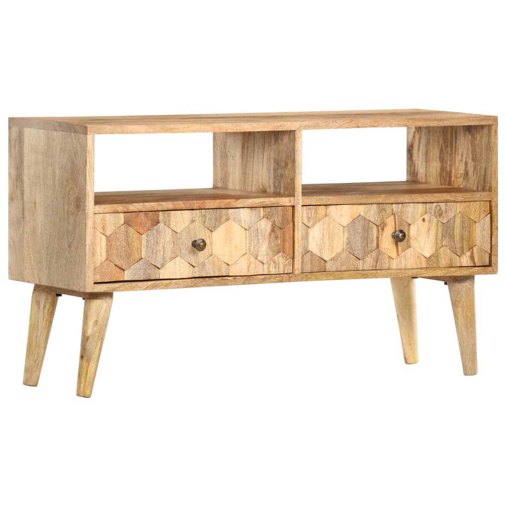 Meuble TV 90x30x50 cm Bois de manguier solide - XIOS