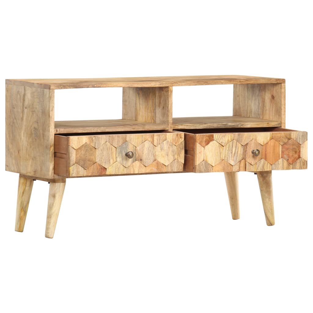 Meuble TV 90x30x50 cm Bois de manguier solide - XIOS