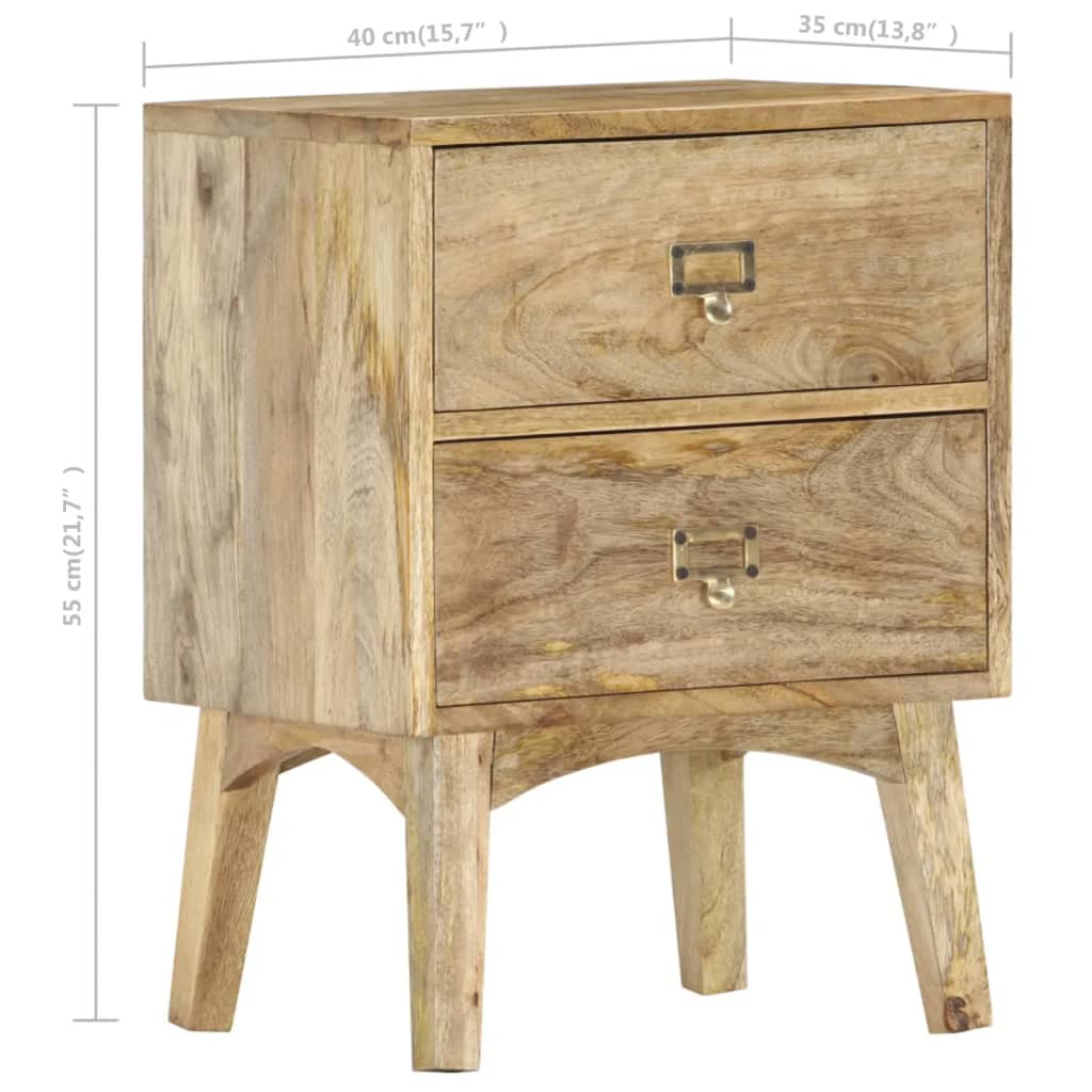Table de chevet 40x35x55 cm Bois de manguier solide - XIOS
