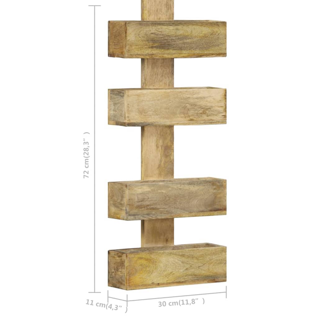 Porte-revue mural 30x11x72 cm Bois de manguier solide - XIOS
