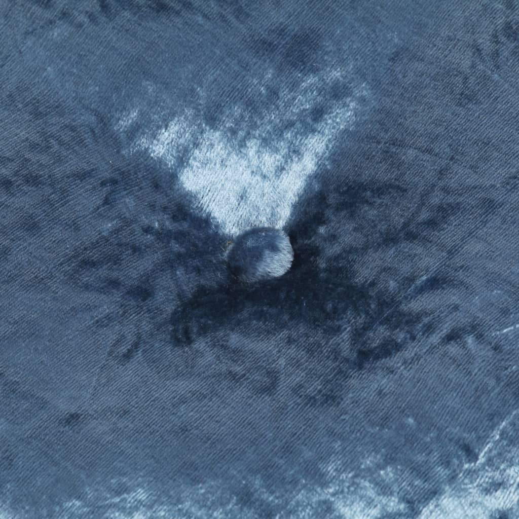 Pouf Rond Velours 40x20 cm Bleu - XIOS