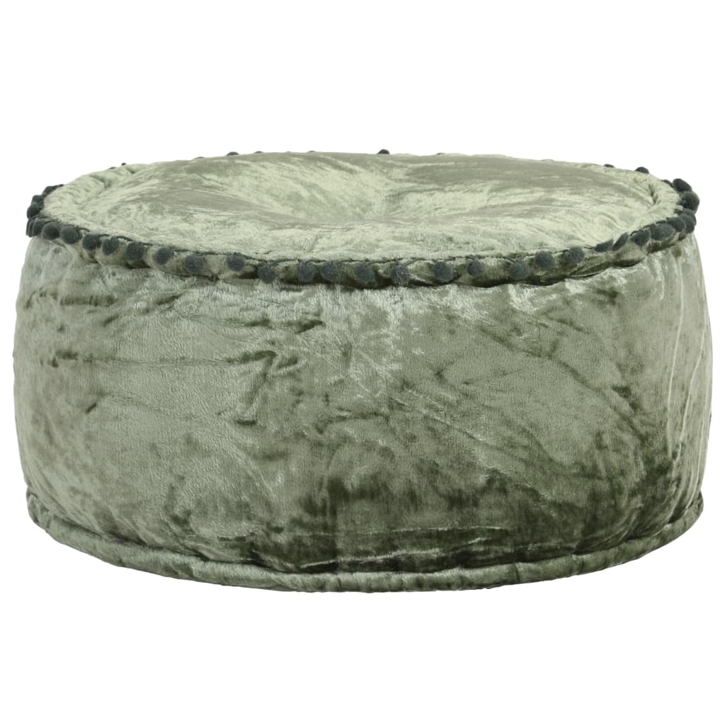 Pouf Rond Velours 40x20 cm Vert - XIOS